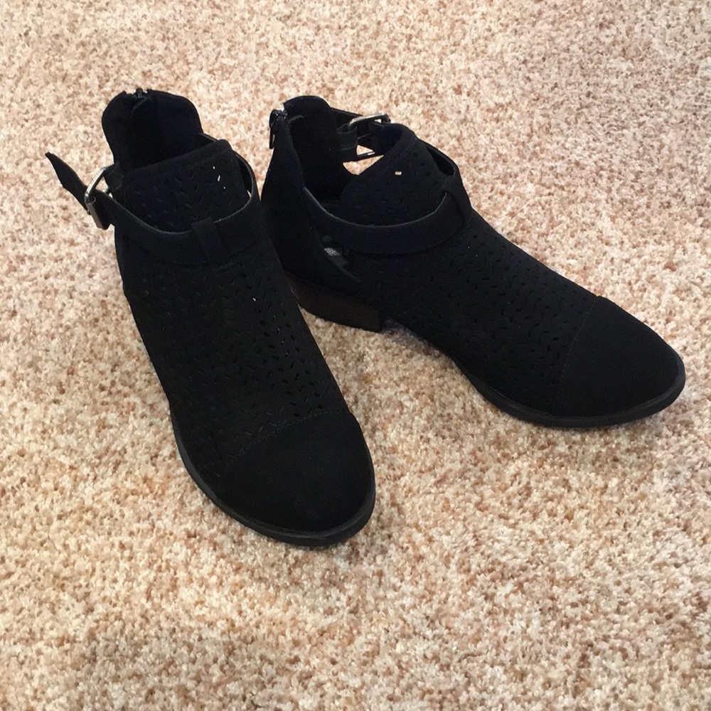Black Cutout Booties